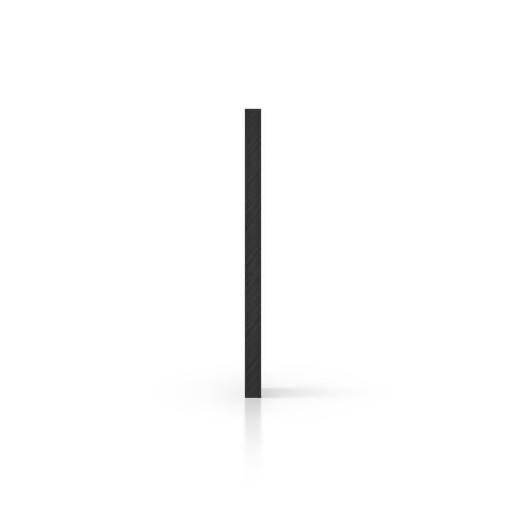 Płyta plexi na litery w kolorze czarnym - Widok z boku