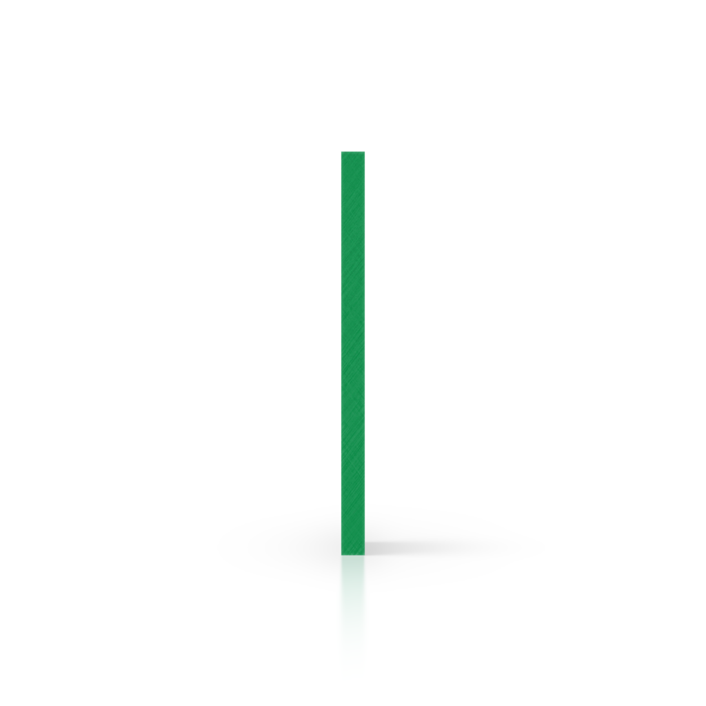 Płyta plexi na litery w kolorze miętowej zieleni - Widok z boku