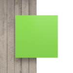Płyta plexi na litery w kolorze żółto-zielonym - Widok z przodu
