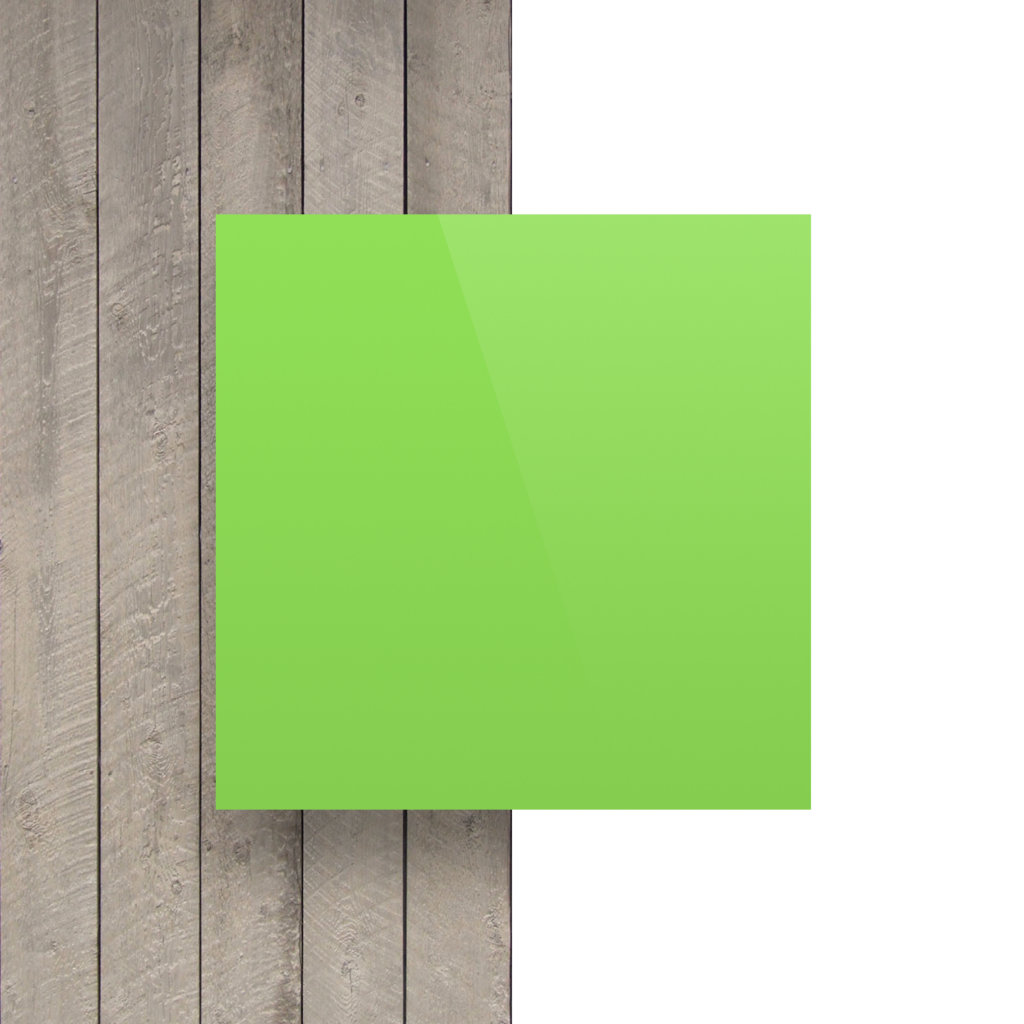 Płyta plexi na litery w kolorze żółto-zielonym - Widok z przodu 2